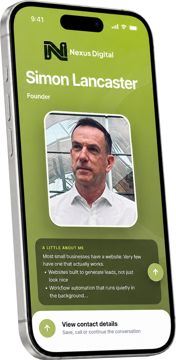 A Kardd digital profile on a phone
